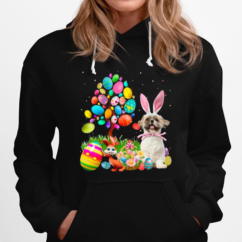 Bunny Shih Tzu Dog And Bunny Happy Easter Eggs Hoodie