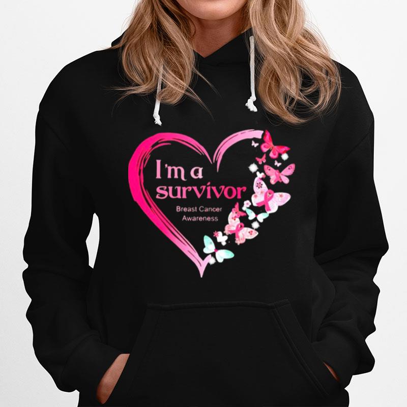 Butterfly Im A Survivor Breast Cancer Awareness Hoodie