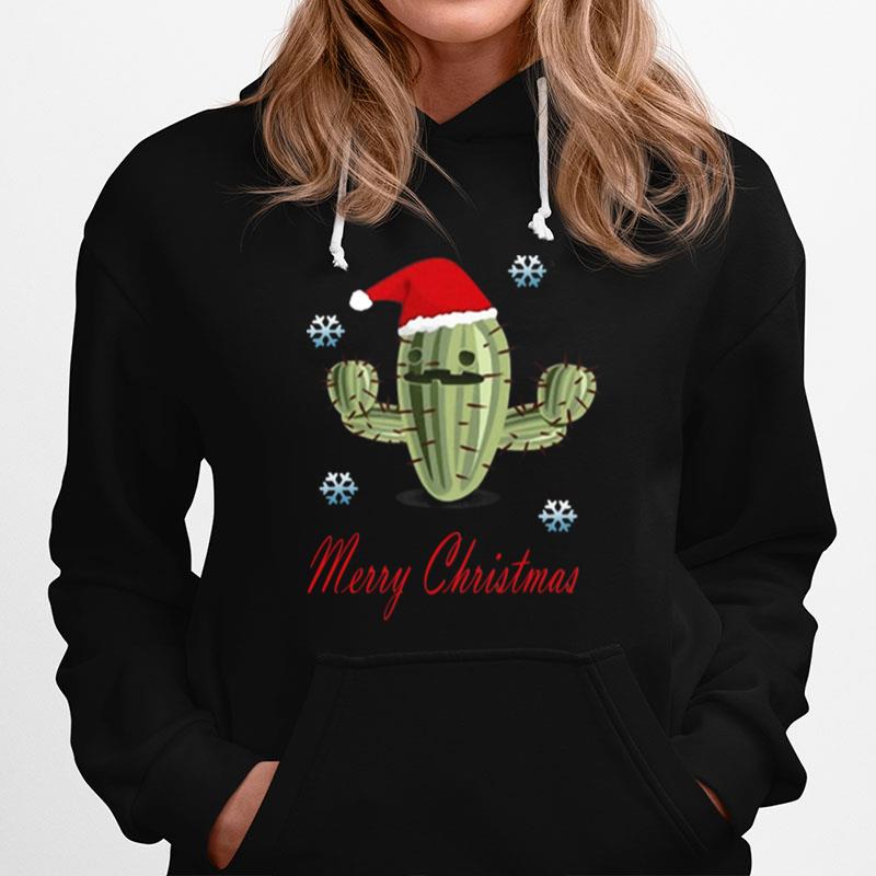 Cactus Santa Merry Christmas Succulent Plants Hoodie