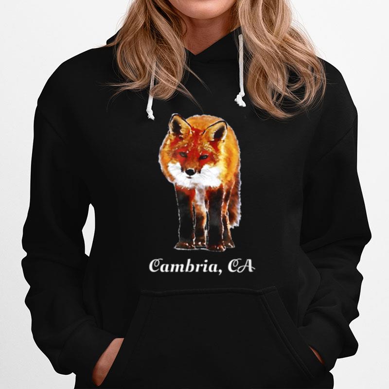 Cambria California Watercolor Paint Wild Fox Outdoor Hoodie