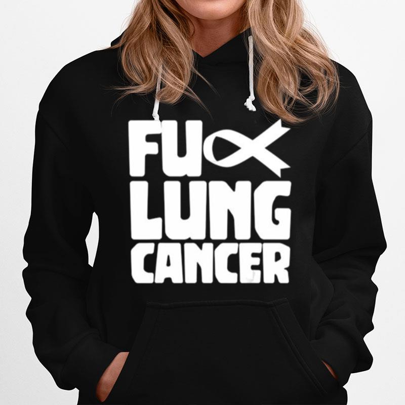 Cancer Warrior White Ribbon Lung Cancer Awareness Hoodie