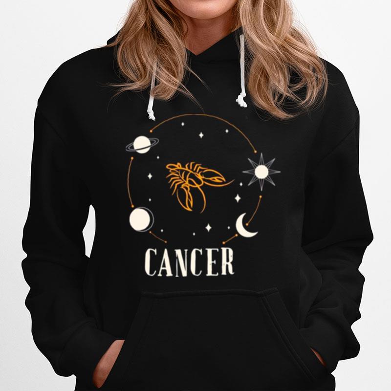 Cancer Zodiac Sign Galaxy Celestial Stars And Moons Hoodie