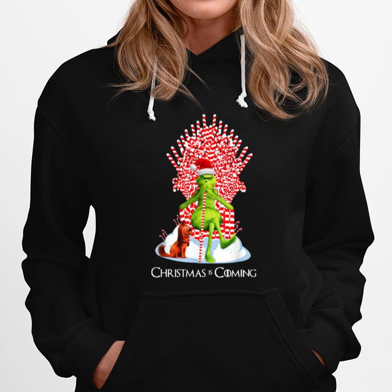 Candy Stick Throne The Grinch And Max Christmas Is Coming Hoodie