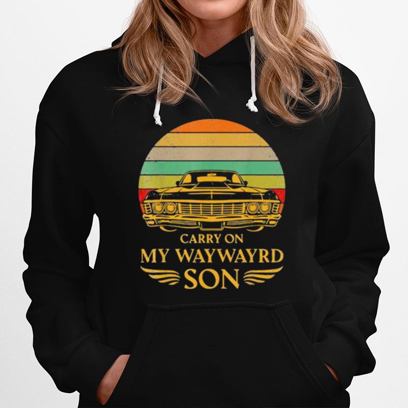 Carry On My Waywayrd Son Car Vintage Sunset Hoodie