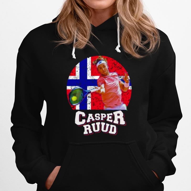 Casper Ruud Forehand Norway Tennis Neon Light Norway Flag Hoodie