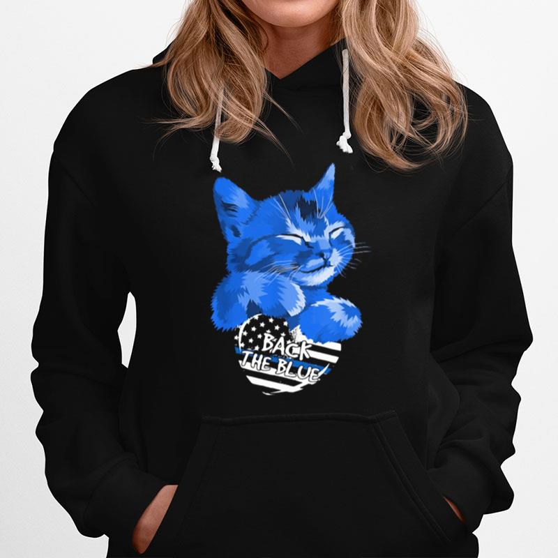 Cat Back The Blue American Flag Independence Day Hoodie