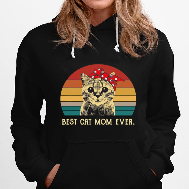 Cat Best Cat Mom Ever Vintage Sunset Hoodie