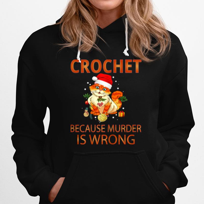 Cat Crochet Because Murder Is Wrong Crochet Hoodie