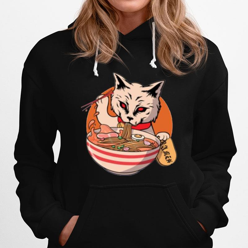 Cat Eating Spaghetti Animated Hoodie