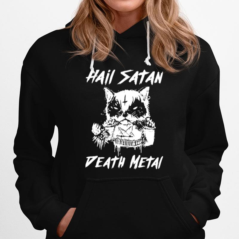 Cat Hail Satan Death Metal Hoodie