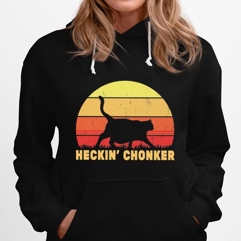 Cat Heckin Chonker Vintage Retro Hoodie