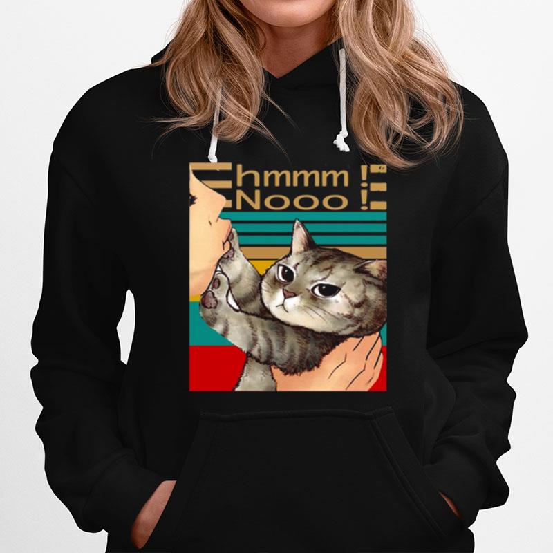 Cat Hmmm Nooo Vintage Retro Hoodie