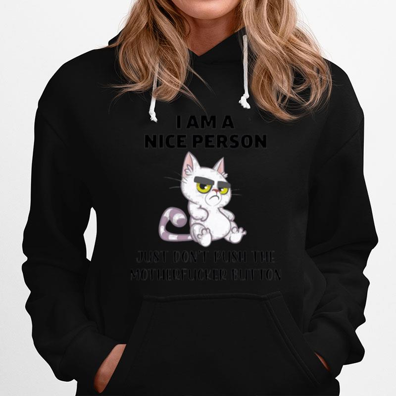 Cat I Am A Nice Person Just Dont Push The Motherfucker Button Hoodie