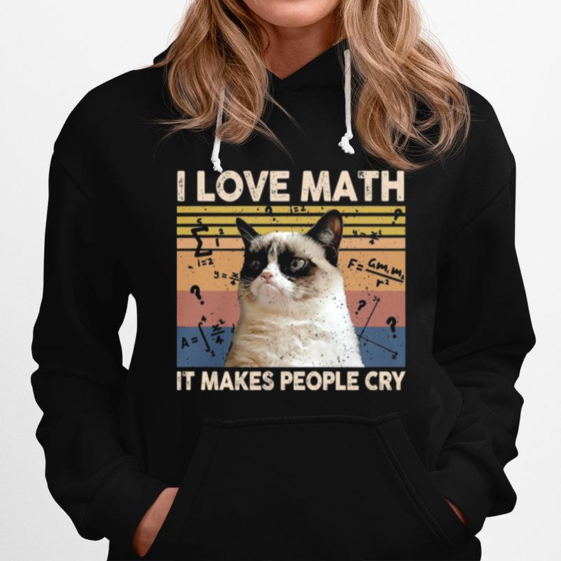 Cat I Love Math It Makes People Cry Vintage Hoodie