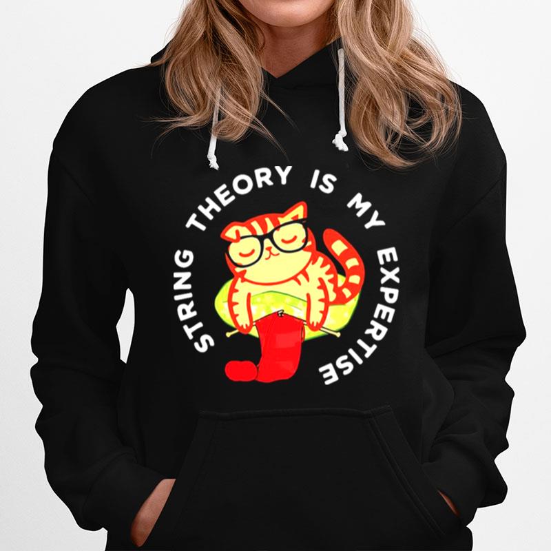 Cat Knitting String Theory Is My Expertise Hoodie