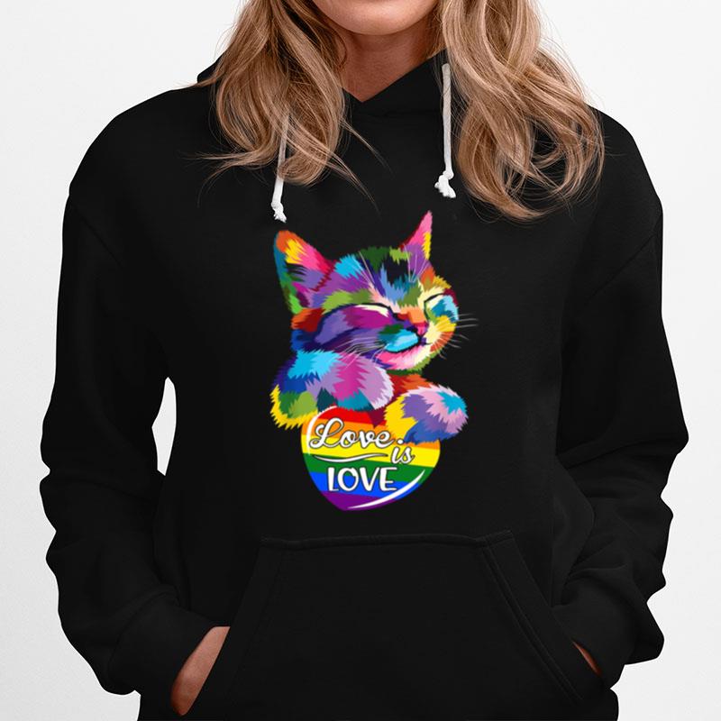 Cat Lgbt Love Is Love Hoodie