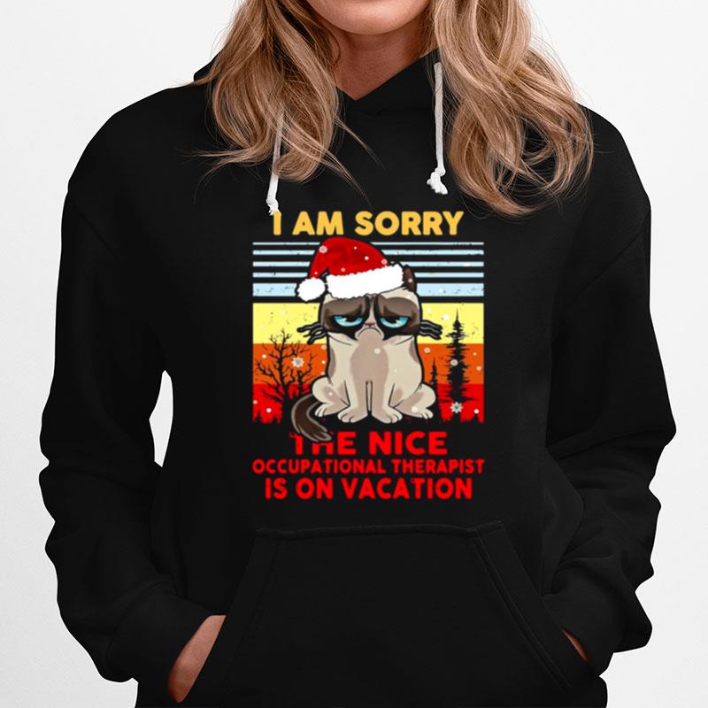 Cat Santa I Am Sorry The Nice Occupational Therapist Is On Vacation Ugly Christmas Hoodie