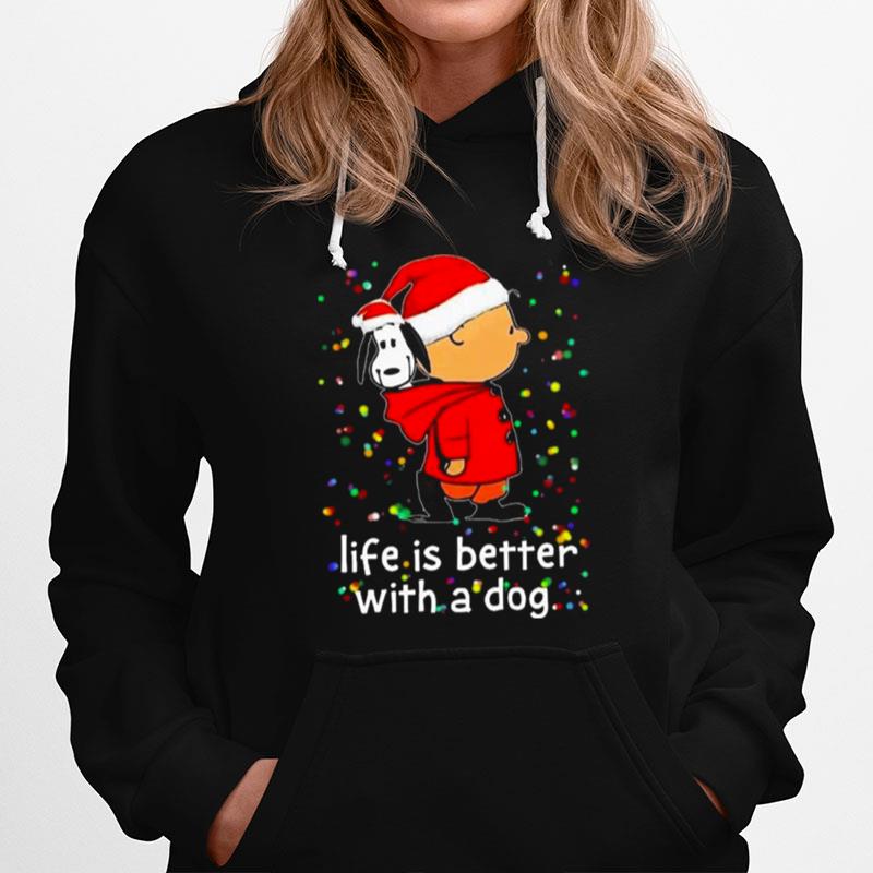 Charlie Brown And Snoopy Life Is Better With A Dog Christmas 2022 Hoodie