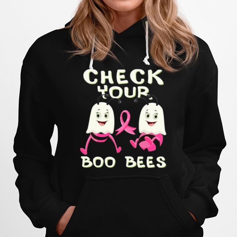 Check Your Boo Bees Breast Cancer Ghost Halloween Ribon Fun Hoodie