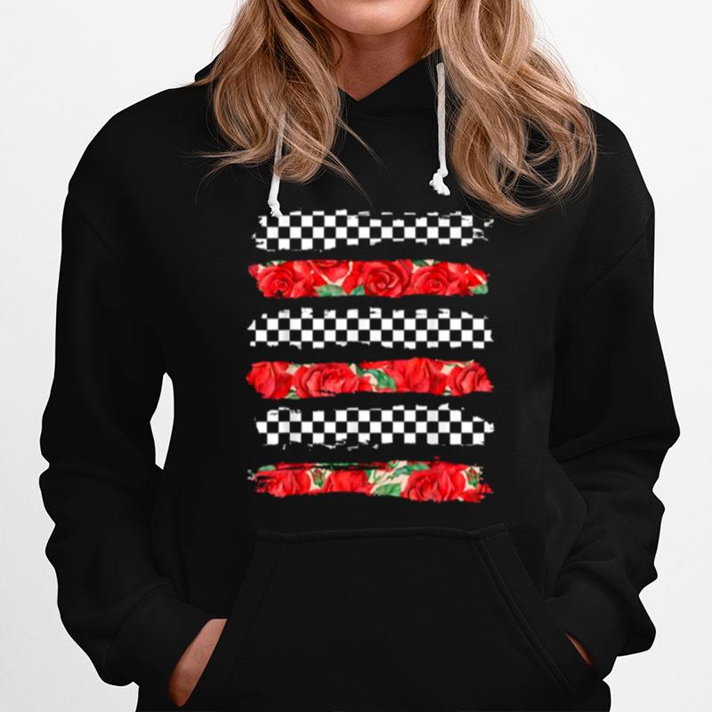 Checkerboard Rose Checkered Stripes Hoodie