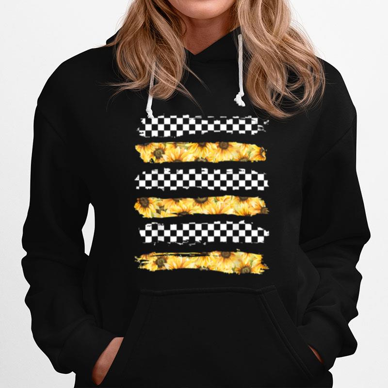 Checkerboard Sunflower Stripes Hoodie