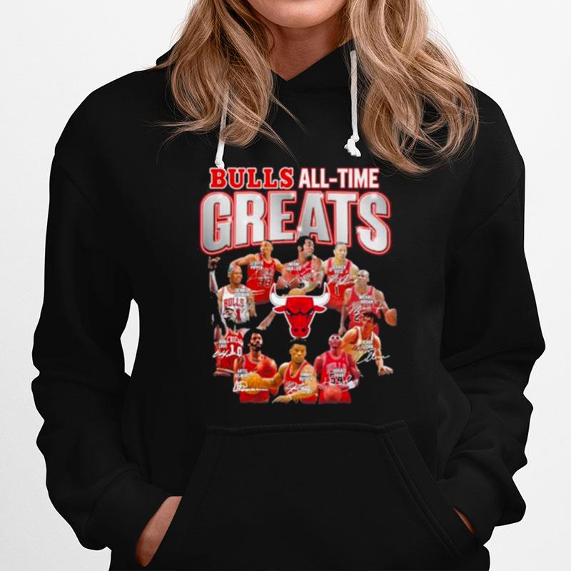 Chicago Bulls All Time Greats Legends Signatures Hoodie