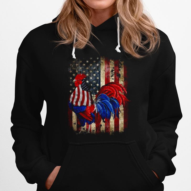 Chicken American Usa Flag Hoodie