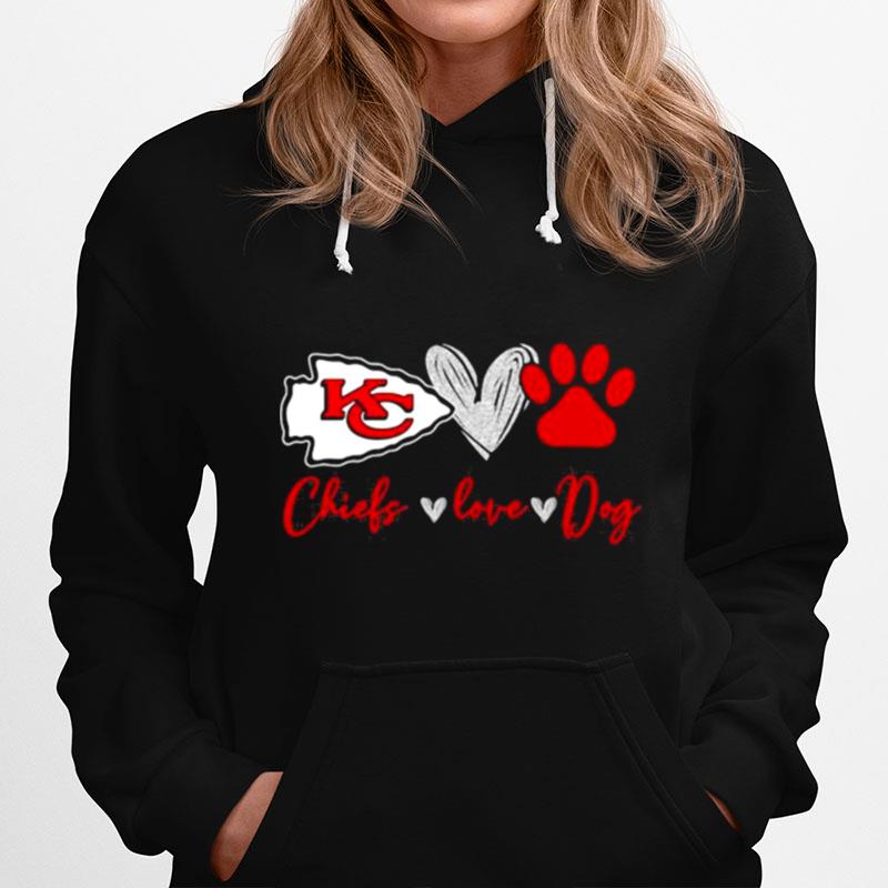 Chiefs Love Dogs Heart Red Football Hoodie