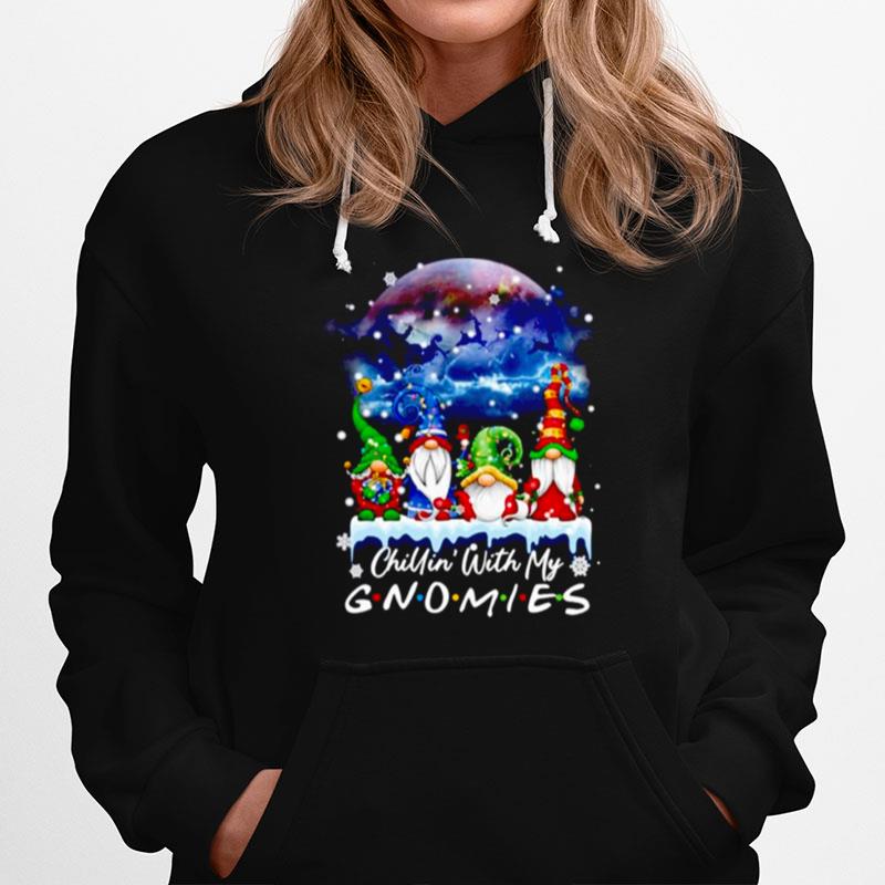 Chillin With My Gnomes Lights Moon Merry Christmas Sweater Hoodie