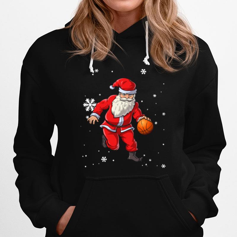 Christmas Basketball Pajamas Santa Claus Slam Dunk Hoodie