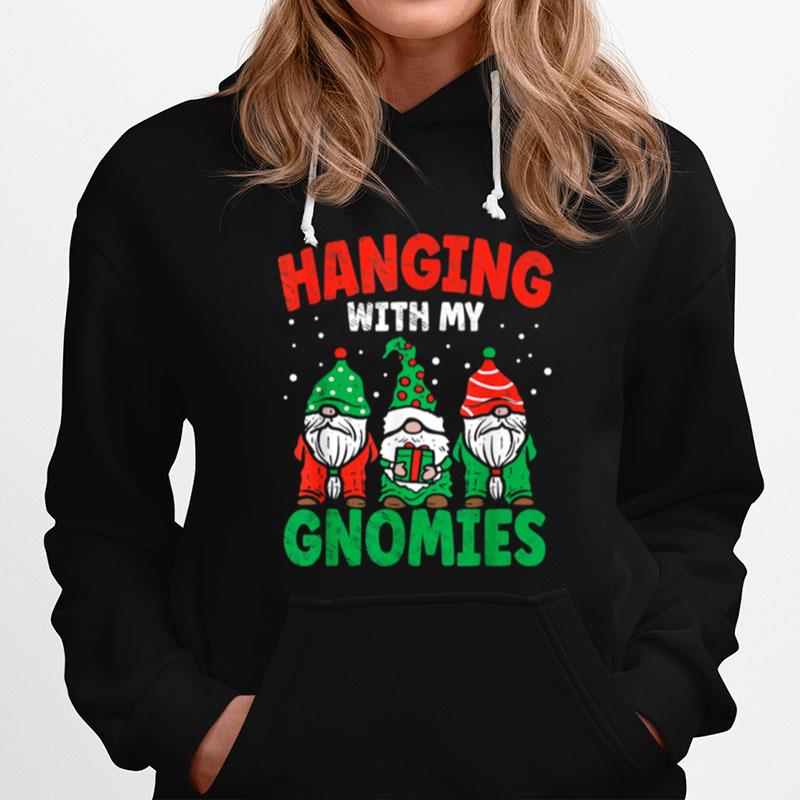 Christmas Hanging With My Gnomies Funny Xmas Family Pajamas Hoodie