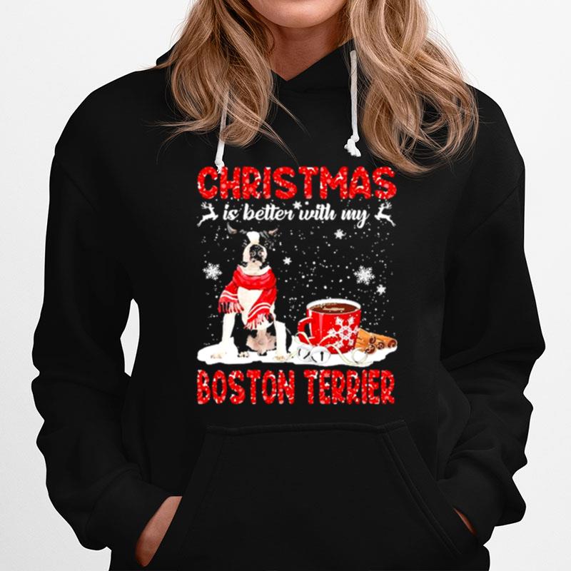 Christmas Is Better With My Black Boston Terrier Dog Sweater Hoodie