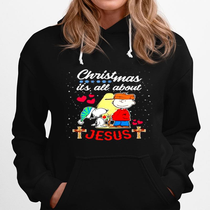 Christmas Its All About Jesus Snoopy Charlie Hoodie