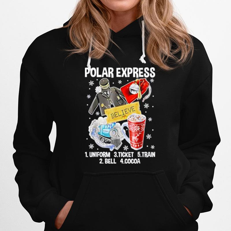 Christmas North Pole Polar Express All Aboard Santa Believe Hoodie