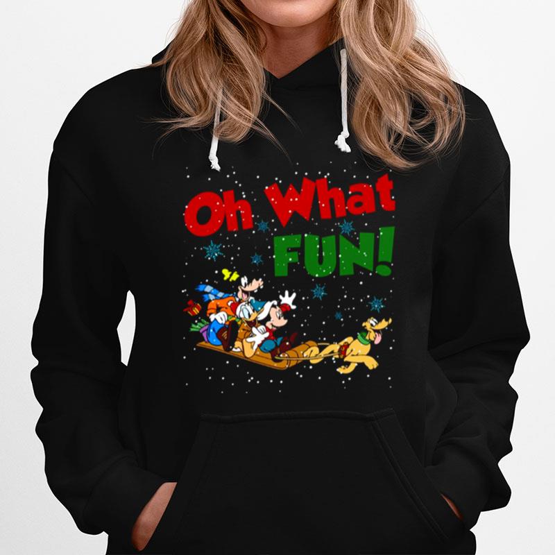 Christmas Oh What Fun Holiday Mickey And Donald Under Snow Hoodie