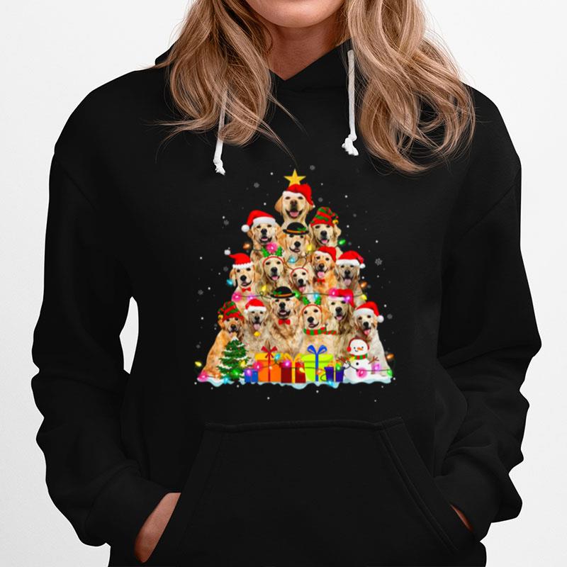 Christmas Pajama Golden Retrievers Tree Xmas Gift Dog Lover Hoodie