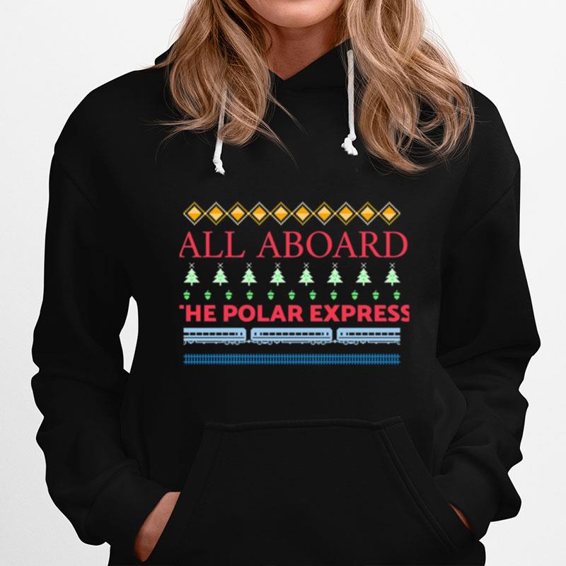 Christmas Pattern All Aboard The Polar Express Hoodie