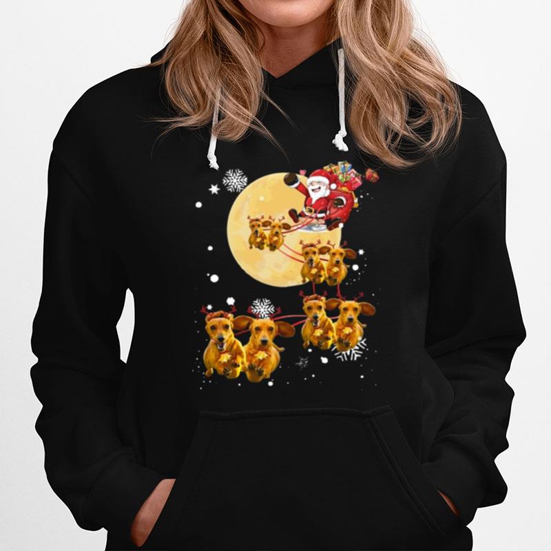 Christmas Reindeer Dachshund Dog Hoodie