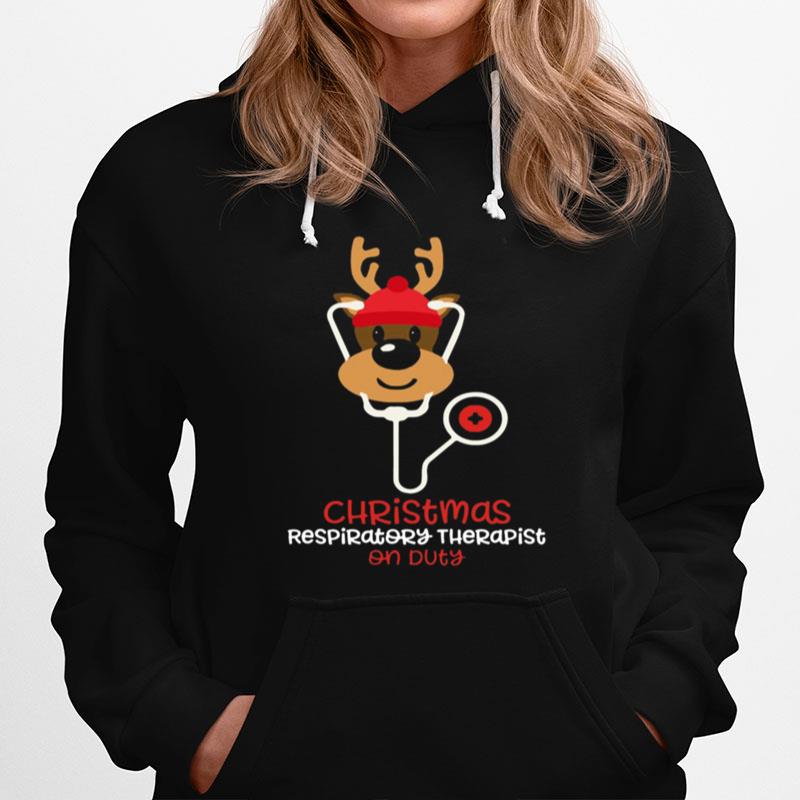 Christmas Respiratory Therapist Reindeer Nurse On Duty T-Shirt