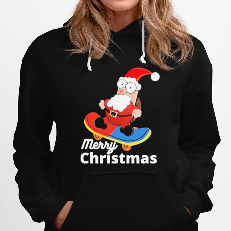 Christmas Skateboarding Santa Hoodie