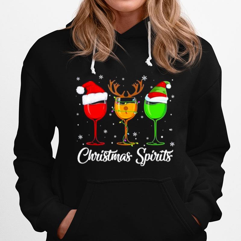 Christmas Spirits Glasses Of Wine Xmas Drinking Men Women Hoodie