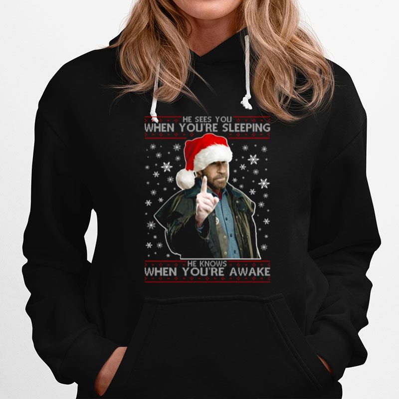 Chuck Norris Christmas Knit Pattern Hoodie