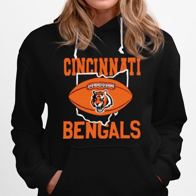 Cincinnati Bengals Football Ohio Map Hoodie