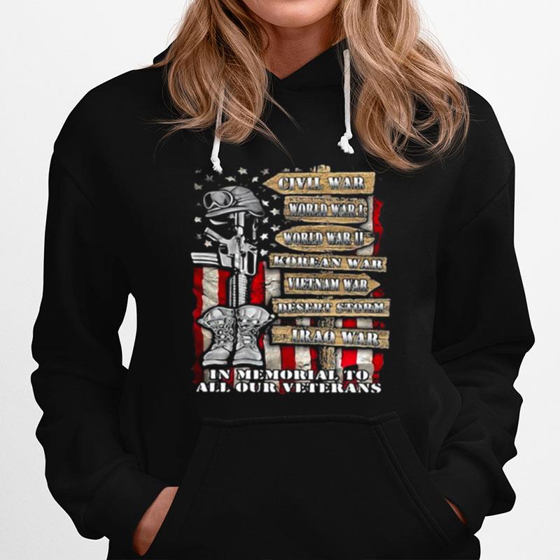 Civil War In Memorial To All Our Veterans American Flag Hoodie