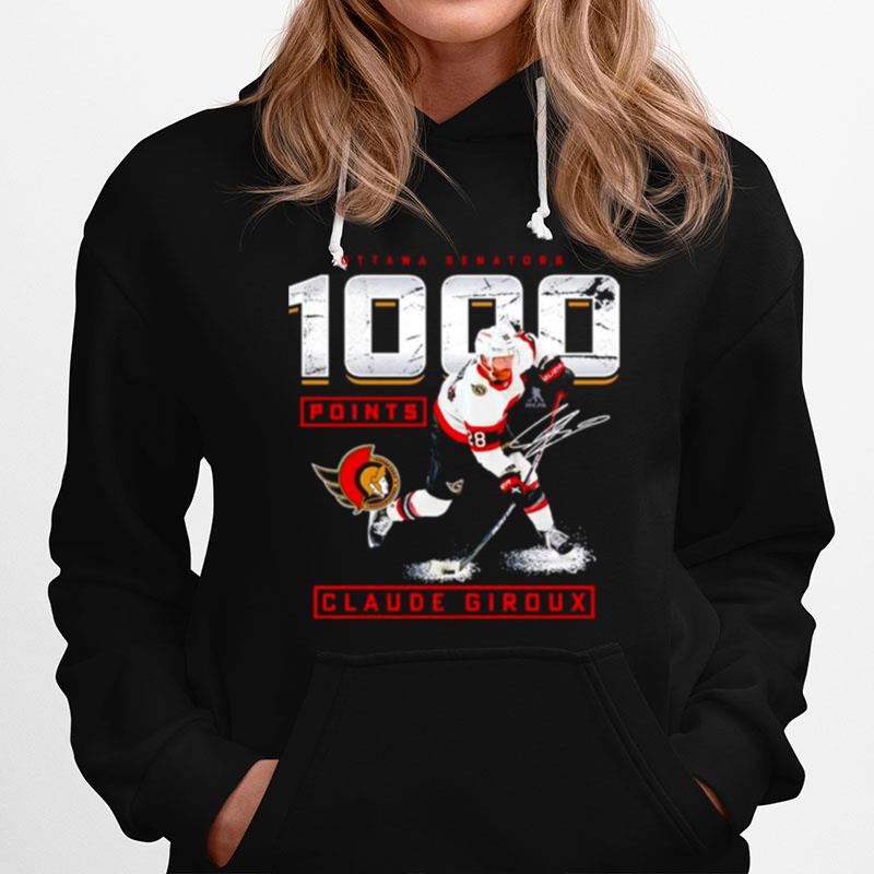 Claude Giroux Ottawa Senators 1000 Career Points Signature Hoodie