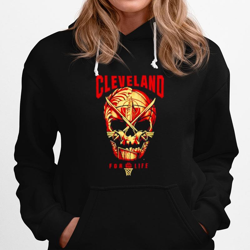 Cleveland Basketball For Life Skull Hoodie