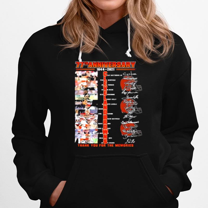 Cleveland Browns 77Th Anniversary Thank You For The Memories Signatures Hoodie