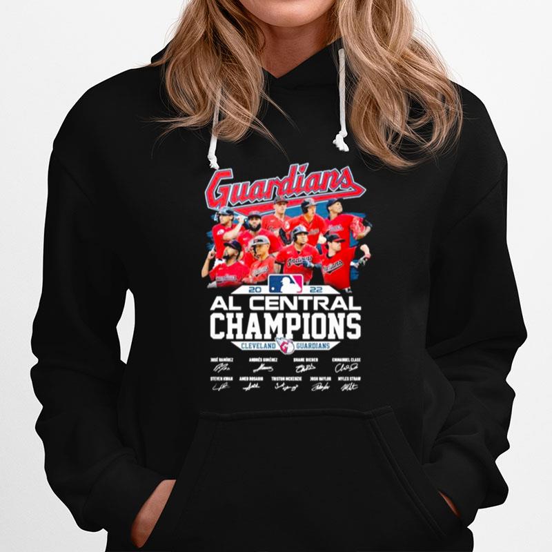 Cleveland Guardians Mlb 2022 Al Central Division Champions Signatures Hoodie