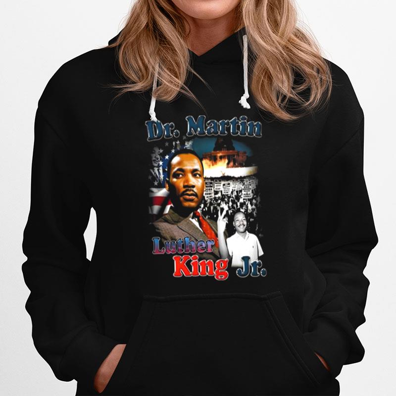 Collage Design Vtg Dr Martin Luther King Jr Graphic Hoodie