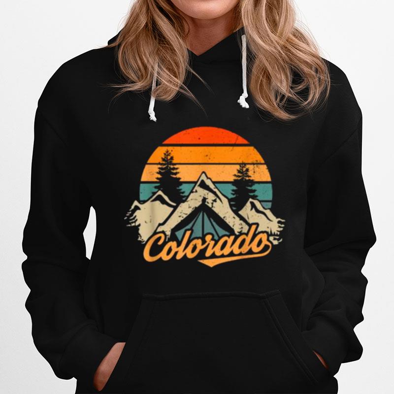 Colorado Mountains Nature Hiking Camping Vintage Hoodie